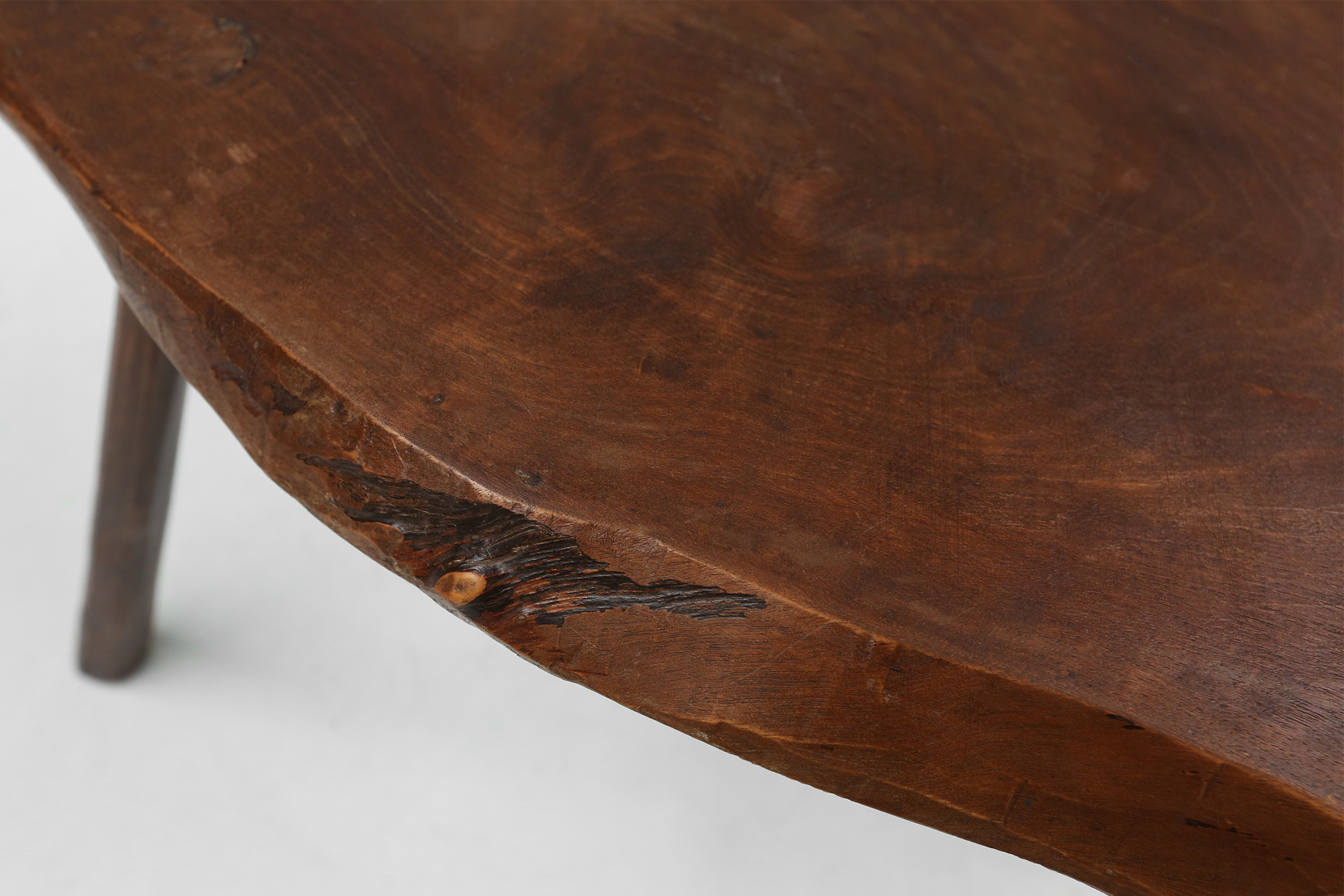 Mid-century Wabi Sabi stool or side table in oak, France ca. 1850thumbnail